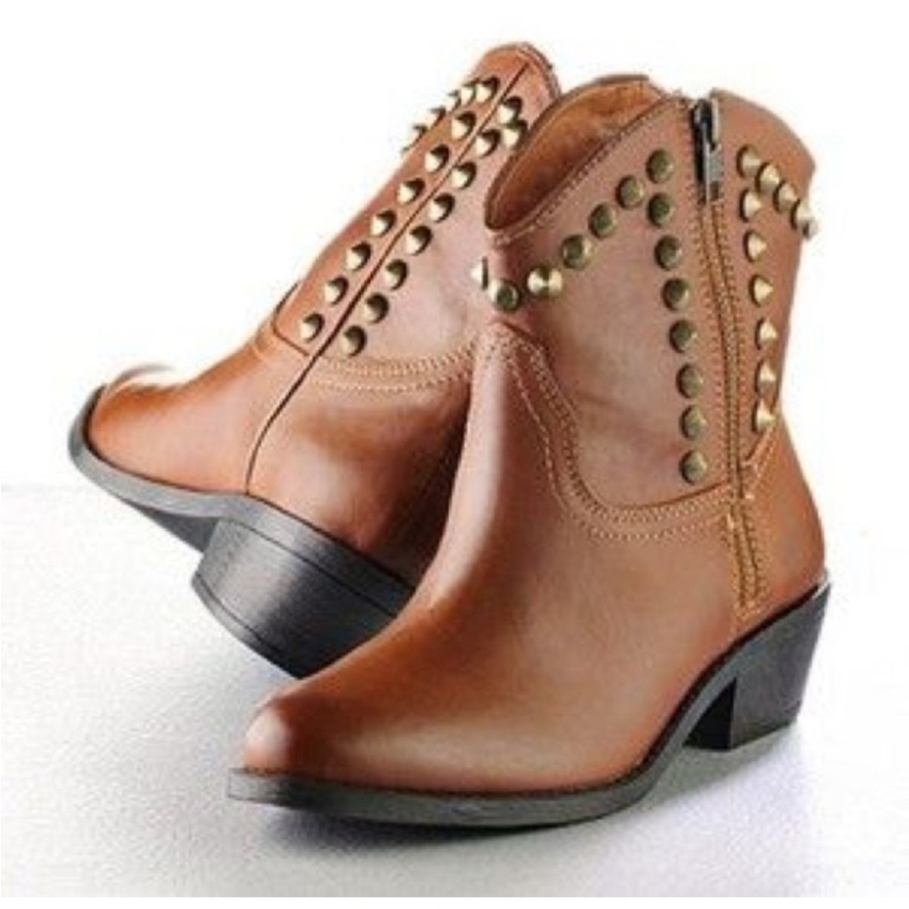Rock & Republic Billie Cognac Booties- 7.5